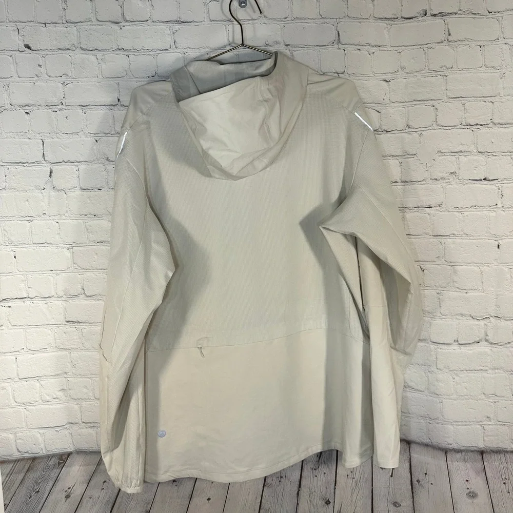 Lululemon Warp Light Packable Jacket Full Zip Reflective Beige Off-White XL